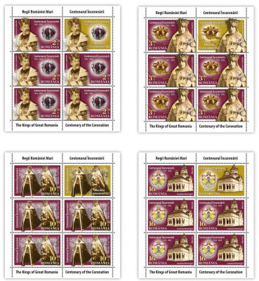 ROMANIA 2022 Regii Romaniei Mari Minicoli cu 5 timbre+1 vinieta LP.2389 MNH** foto