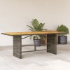 VidaXL Masă grădină, blat din lemn acacia gri 190x80x75 cm poliratan 365601