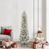 VidaXL Brad de Crăciun artificial cu 300 LED Verde și alb 180 cm 3396109