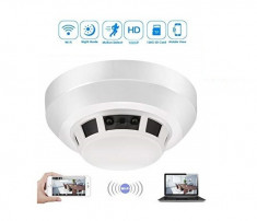 Detector Fum cu Camera Asunsa Full HD,WiFi,Inflarosu,Detectie,Suport 128 gb foto