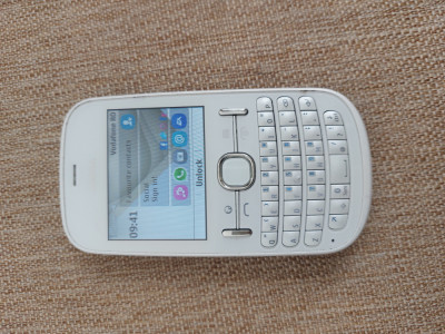 Telefon Rar Nokia Asha 201 White pearle Querty DS Livrare gratuita! foto