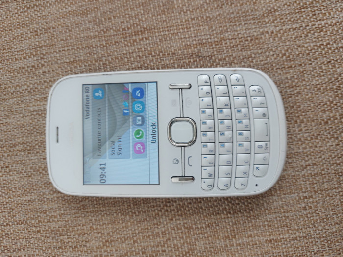 Telefon Rar Nokia Asha 201 White pearle Querty DS Livrare gratuita!