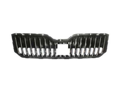 Grila masca fata Skoda Superb (3v), 05.2015-, fata, cu active cruise control, negru/negru; fara rama; cu gauri foto