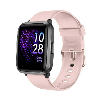 Ceas Smartwatch XK Fitness ID205U cu Functii monitorizare sanatate, Pedometru, Moduri sportive, Memento sedentar, Calorii, Roz foto