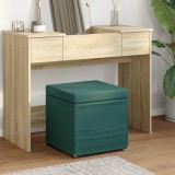 vidaXL Taburet Verde &icirc;nchis 41 x 41 x 40 cm Stofă și lemn prelucrat 876746