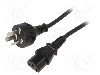 Cablu alimentare AC, 1.8m, 3 fire, culoare negru, IEC C13 mama, IRAM 2073 mufa, SUNNY - C13AG18 foto