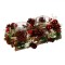 Suport Decorativ de Crăciun pentru Lum&acirc;nări, Sticlă și Lemn, Set 2 Bucăți, Multicolor, Dimensiune 25x19x11 cm, Diametru 8 cm