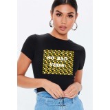 Tricou dama negru - No Bad Vibes - 2XL
