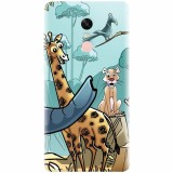 Husa silicon pentru Xiaomi Remdi Note 4X, Children Drawings Elephants Giraffes Lions