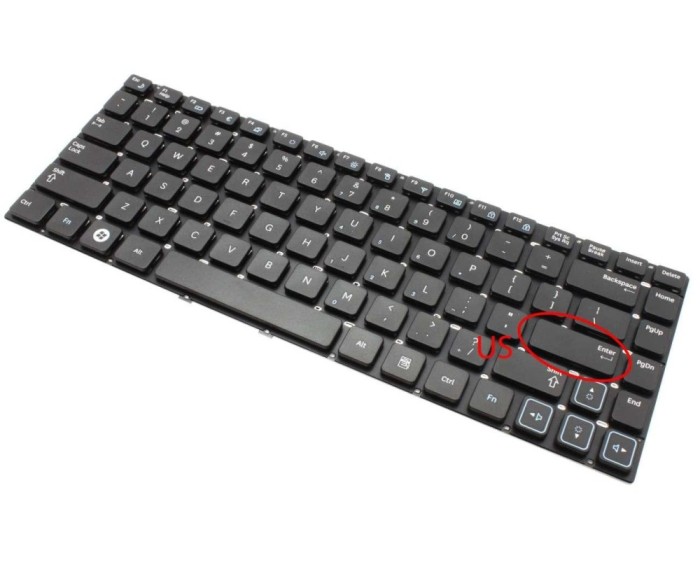 Tastatura Samsung RV409 layout US fara rama enter mic, RV411 layout US fara rama enter mic, RV415 layout US