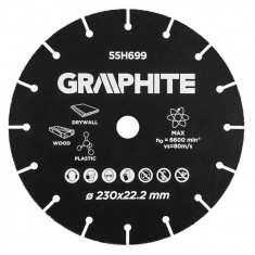 Disc debitat lemn, plastic, 230x22.2 mm, Graphite