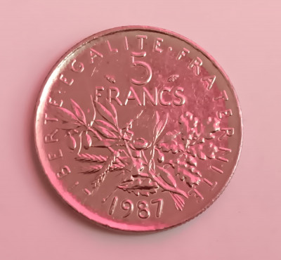 M3 C50 - Moneda foarte veche - Franta - 5 franci - 1987 foto