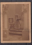 Romania Sant Bistrita Nasaud - interior Biserica 1906 preot Grapini foto pe carton format mare CK
