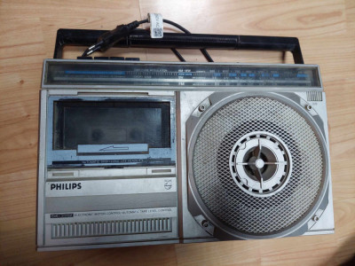 Radio casetofon Recorder PHILIPS Original,radiocasetofon vechi de colectie foto