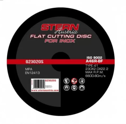 STERN. Set 5 discuri abrazive taiere metal-inox pentru polizor unghiular 230x2 mm