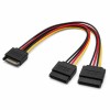 Cablu alimentare SATA Qoltec 1x SATA 15 pini la 2x SATA 15 pini, 20 cm, splitter alimentare HDD/SSD