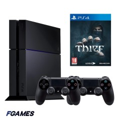 Consola Sony Playstation 4 Ps4 500gb + Doua Controllere + Thief PlayStation 4, Second-Hand
