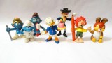 7 x Figurine Disney vechi 1979 1984 Disney Grandma Duck Smurfs Lucky Luke Pumuckl Brown Rabbit