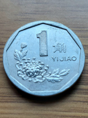 Moneda China 1 YIJIAO 1993 -Luciu de batere foto