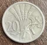 C50 - Moneda foarte veche - Cehoslovacia - 20 haleru - 1928