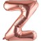 Balon Folie Metalizata Litera Z, Cyrax, 80 cm, Umflati cu Heliu sau Aer, Ambalaj Individual, Pai inclus, Rose Gold
