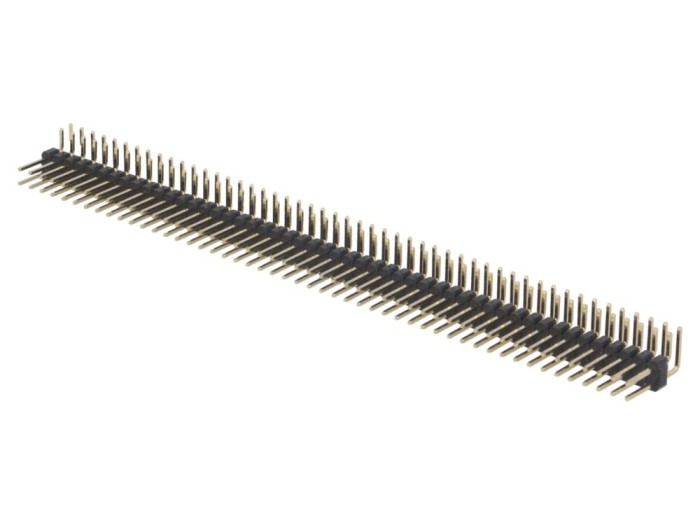 Conector şir pini 90&deg; THT 2,54mm