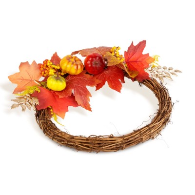 Coronita decorativa de toamna cu frunze, bobite si conuri &amp;ndash; &amp;Oslash;35 cm Best CarHome foto