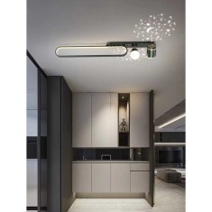 Aplica LED 58W, 80cm, cu cer instelat negru + gold, lumina calda/neutra/rece