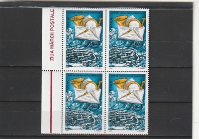 ROMANIA 1999 LP 1492 ZIUA MARCII POSTALE ROMANESTI BLOC DE 4 TIMBRE MNH NESTAMPILAT foto