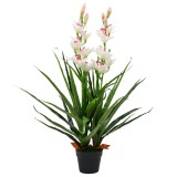 Cumpara ieftin Planta artificiala Orhidee Cymbidium cu ghiveci 100 cm verde