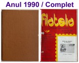 Romania 1990 - Lot 11 reviste filatelice romanesti FILATELIA / An XXXIX complet, colegate in volum cartonat