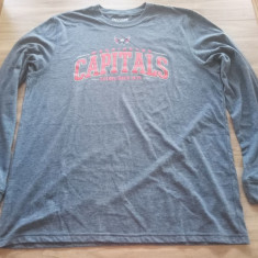 Washington Capitals tricou de bărbați cu mânecă lungă blue Mesh Text LS - M