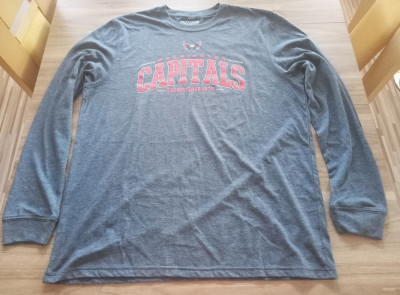 Washington Capitals tricou de bărbați cu m&amp;acirc;necă lungă blue Mesh Text LS - M foto