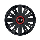Set 4 capace roti Negre Cu Inel Rosu Active R16 Compatibil Cu Mini, Autohelix MSA