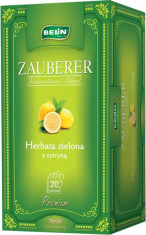 Ceai Zauberer verde cu lamaie 20 pl, 40 gr, 1 + 1 GRATUIT foto