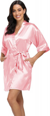 Bund Femei din satin Halat de matase Kimono Halat pur scurt Sexy Sleepwear Mires foto