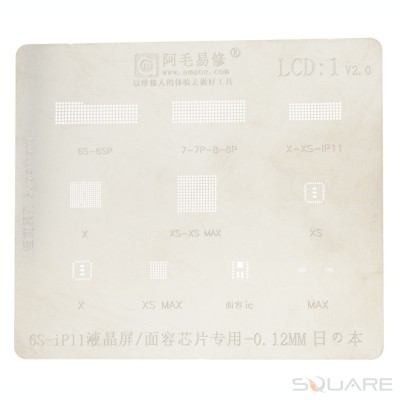 BGA Reballing iPhone 6s-Xs Max, Display IC chip BGA reball stencil face chip steel mesh foto