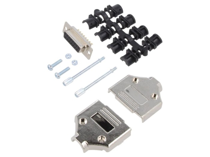Conector D-Sub 15 pini mamă pe cablu