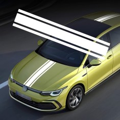 Sticker autoadeziv Tuning, model &bdquo;Triple Stripes&rdquo;, dimensiune 125 x 22 cm, culoare Alba