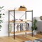 Gossi unitate cu rafturi pe 3 niveluri, negru si stejar, 80x40x92 cm