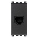 Vimar Priza modulara telefon, dubla distributie, 2xRJ11, negru - 8007352100152