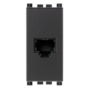 Vimar Priza modulara telefon, dubla distributie, 2xRJ11, negru - 8007352100152