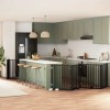 VidaXL Poartă c&acirc;ini pliabilă cu ușă 6 panouri negru, 480 cm, lemn plop 3155573
