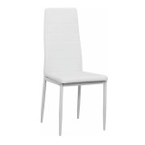 Cumpara ieftin Scaun tapiterie piele ecologica alba metal alb Coleta 41x49x96 cm