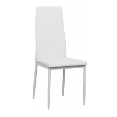 Scaun tapiterie piele ecologica alba metal alb Coleta 41x49x96 cm