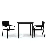 Cumpara ieftin Set de mobilier pentru gradina, 3 piese, negru