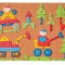Joc de constructie Woodyland Tabla de pluta cu pioneze si ciocan