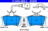 ATE 13.0460-2859.2 set placute frana,frana disc