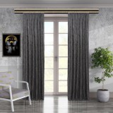 Set doua draperii nisip, blackout 80 %, gri inchis