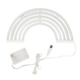 Lampa LED neon, semn Curcubeu, 5 culori, 29.5x8 cm, cu baterii si USB, Oem